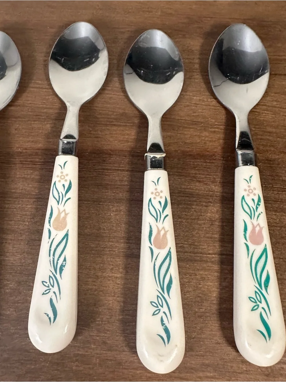 (12) Vintage Corelle Rosemarie Floral Handle Stainless Steel Flatware